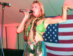 Britney sings with a real snake!
